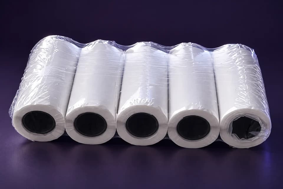 Five Sticker Camera paper rolls sealed in clear packaging