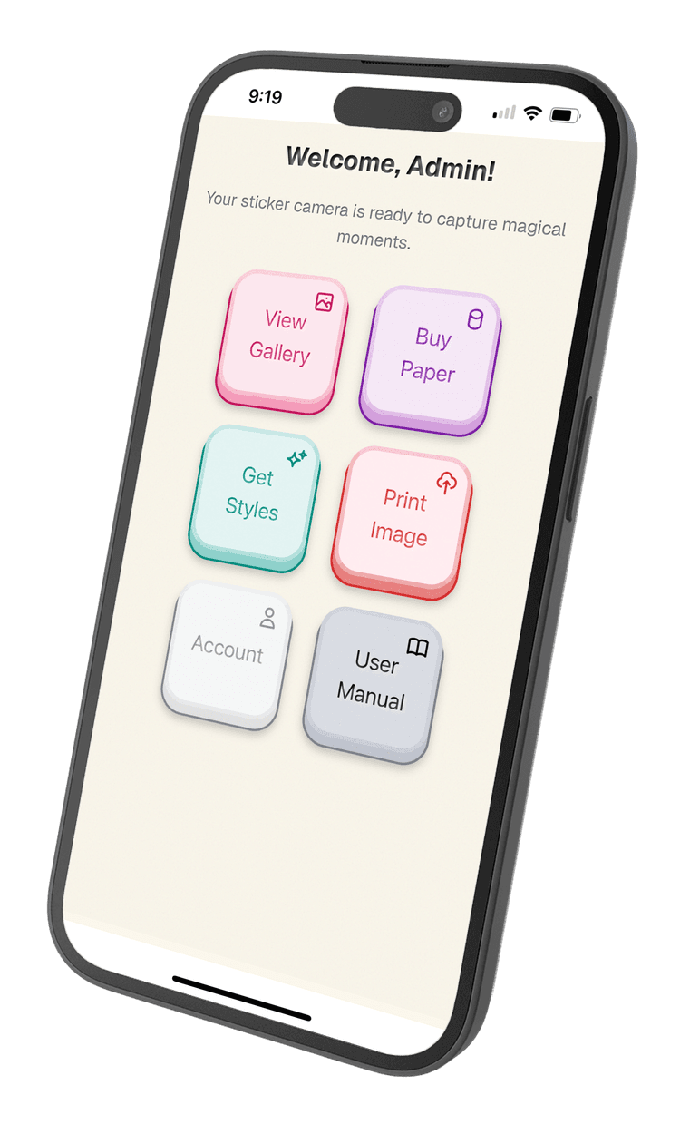 Sticker Camera app home screen
